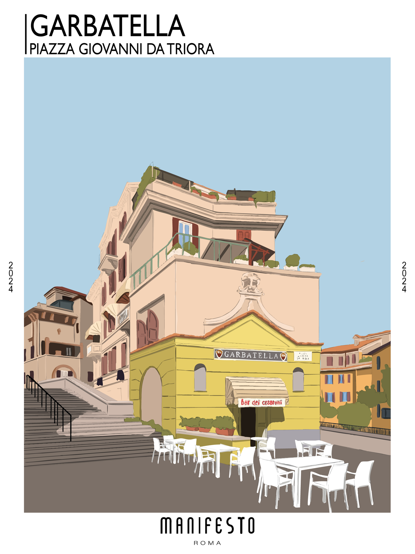 GARBATELLA - PIAZZA GIOVANNI DA TRIORA Poster (30x40cm)